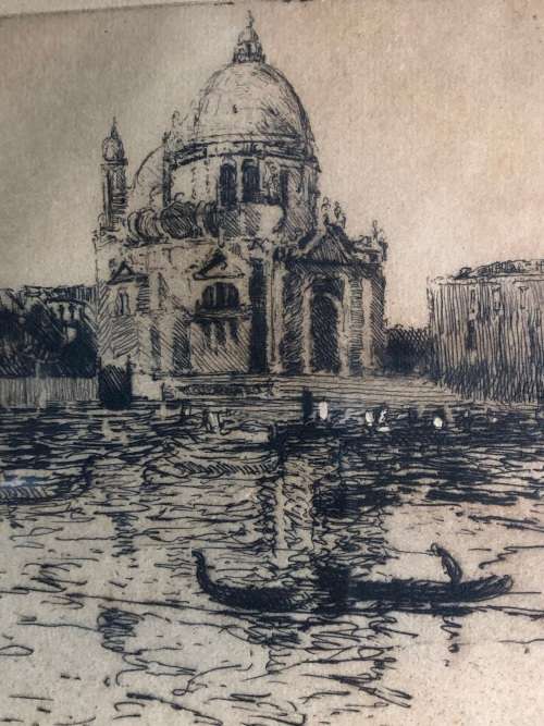 ROBERT GWELO GOODMAN (SA 1871 - 1939) - SUPER RARE FRAMED ENGRAVING - SIGNED IN PENCIL