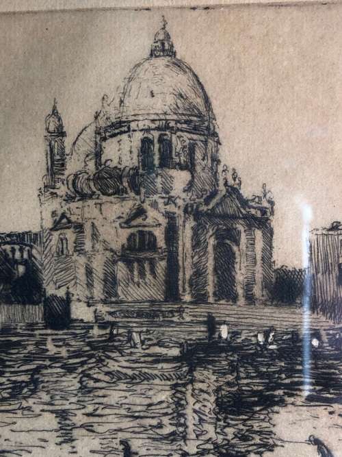 ROBERT GWELO GOODMAN (SA 1871 - 1939) - SUPER RARE FRAMED ENGRAVING - SIGNED IN PENCIL