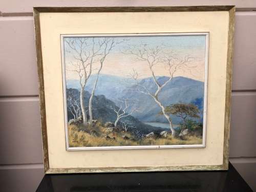 JOAN EVANS (1905 - 1986) FRAME OIL ON CANVAS LANDSCAPE PAINTING