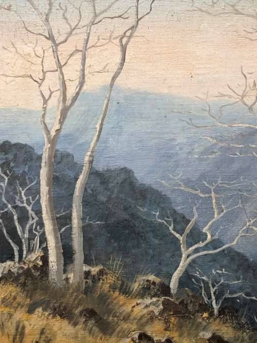 JOAN EVANS (1905 - 1986) FRAME OIL ON CANVAS LANDSCAPE PAINTING