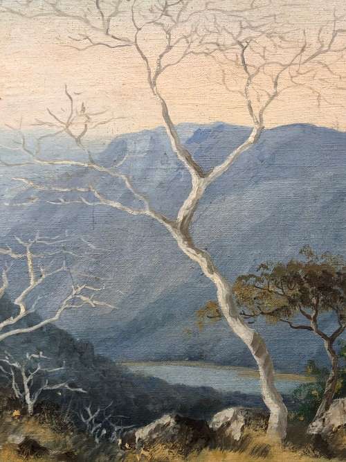 JOAN EVANS (1905 - 1986) FRAME OIL ON CANVAS LANDSCAPE PAINTING