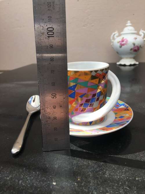 Rosenthal Germany Studio Line CUPOLA Espresso-Sammeltasse Duo No 2 with T-spoon by Barbara Brenner