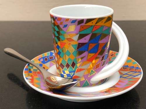 Rosenthal Germany Studio Line CUPOLA Espresso-Sammeltasse Duo No 2 with T-spoon by Barbara Brenner