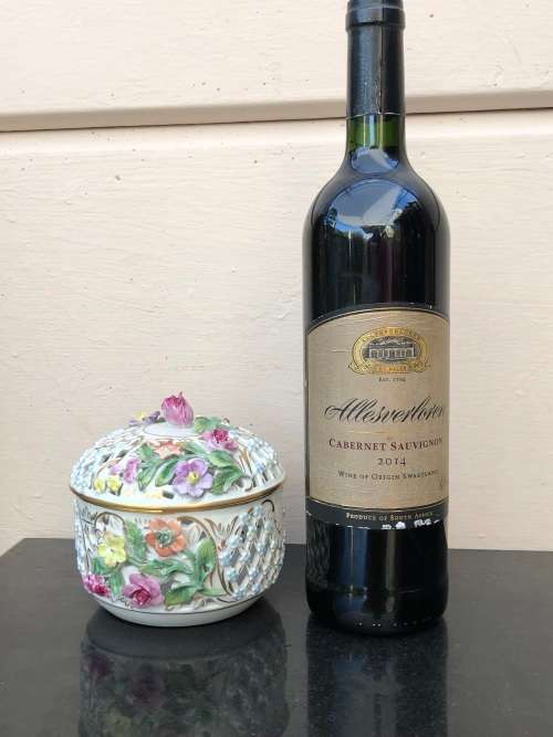 WOW !!! CARL THIEME FOR DRESDEN (1902 - 1920) RARE PIERCED AND EMBELLISHED LIDDED BOWL