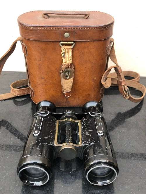 WOW !!! WW2 GERMAN ARTILLERY BINOCULARS BY HERSOLDT WETZLAR IN THE ORIGINAL CASE - c1943