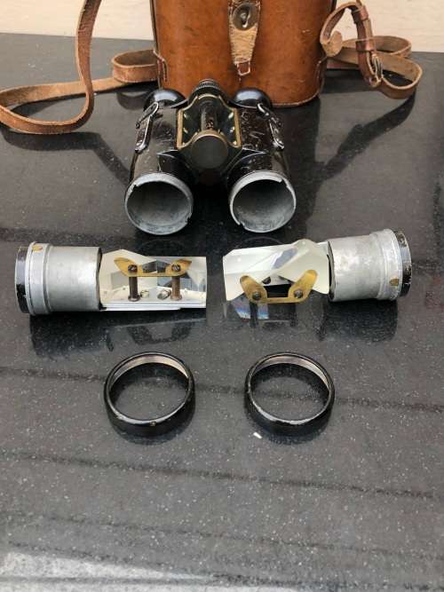 WOW !!! WW2 GERMAN ARTILLERY BINOCULARS BY HERSOLDT WETZLAR IN THE ORIGINAL CASE - c1943