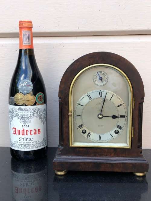 WOW !!! RARE DENT OF LONDON WALNUT CASED WESTMINSTER CHIMING BRACKET CLOCK - WORKS 100%