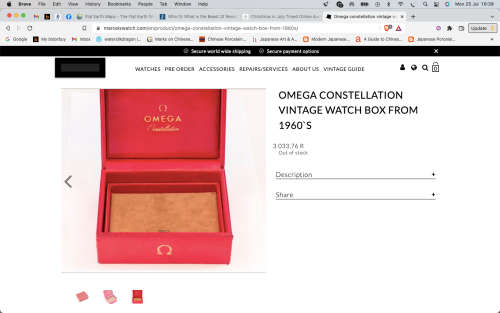 OMEGA CONSTELLATION VINTAGE WATCH BOX FROM 1960`S