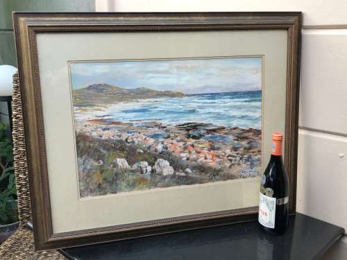 INVESTMENT ART - ERIC WALE (SA 1916 - 2001) STUNNING FRAMED SEASCAPE OIL PAINTING