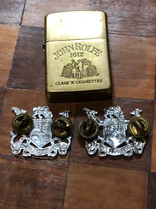 SADF !!! EX UNITATE VIRES SOUTH AFRICAN MILITARY PAIR OF CHROME COLLAR BADGES