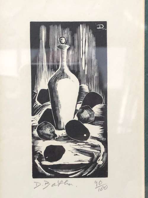 David Botha (SA 1921 - 1995 ) Framed limited edition 90/100 Linocut - signed and numbered in pencil