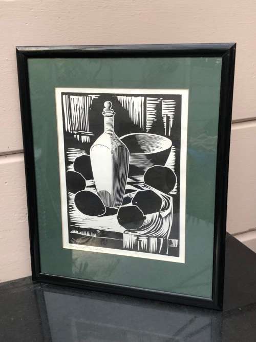 David Botha (SA 1921 - 1995 ) Framed limited edition Linocut - signed in pencil and monogrammed