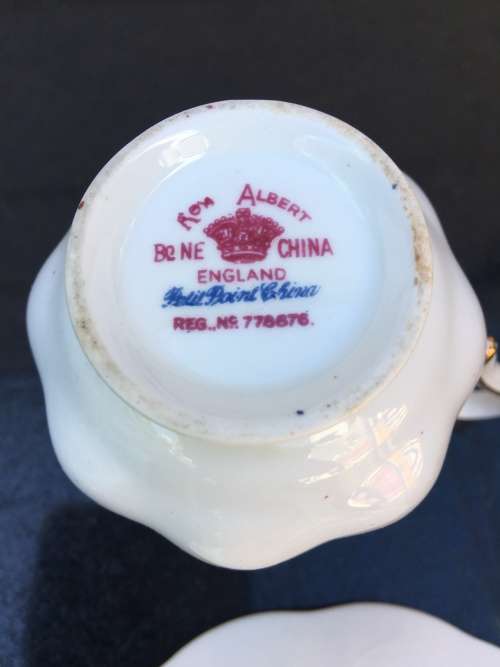 Rare Discontinued Royal Albert  Petite Point Cup and Saucer. Mint