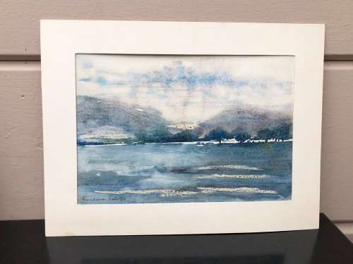 GERALDINE GULSTON (SA 20th CENTURY) UNFRAMED WATERCOLOUR PAINTING `MARSHES AT SEA` 1983