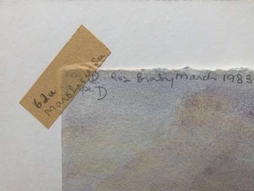 GERALDINE GULSTON (SA 20th CENTURY) UNFRAMED WATERCOLOUR PAINTING `MARSHES AT SEA` 1983