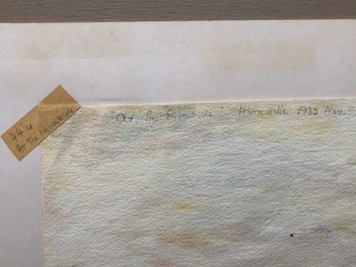 GERALDINE GULSTON (SA 20th CENTURY) UNFRAMED WATERCOLOUR PAINTING `AT THE RIVERSIDE` HIMERVILLE 1982