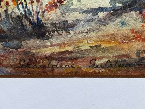 GERALDINE GULSTON (SA 20th CENTURY) UNFRAMED WATERCOLOUR LANDSCAPE PAINTING