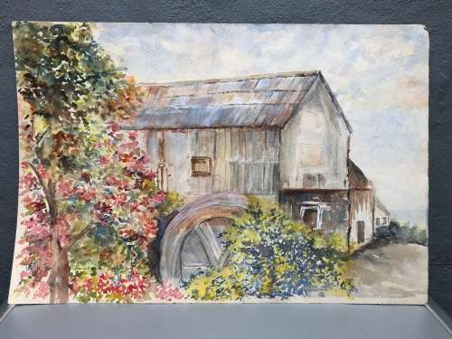 GERALDINE GULSTON (SA 20th CENTURY) UNFRAMED WATERCOLOUR PAINTING`CAVERSHAM MILL` DATED 1986