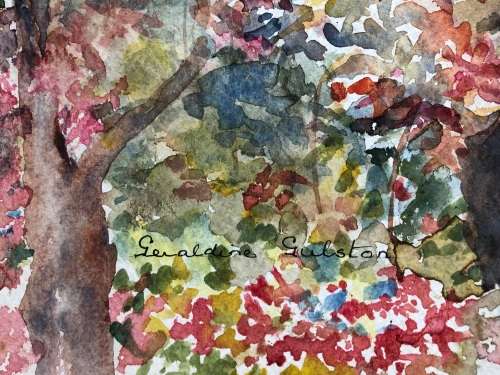 GERALDINE GULSTON (SA 20th CENTURY) UNFRAMED WATERCOLOUR PAINTING`CAVERSHAM MILL` DATED 1986