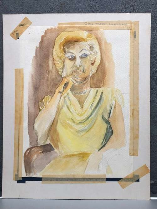 GERALDINE GULSTON (SA 20th CENTURY) UNFRAMED WATERCOLOUR PAINTING`DARK TREES` DATED 1978