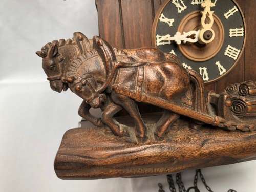 LARGE WEST GERMAN BLACK FOREST MUSICAL CUCKOO CLOCK -  UNTESTED - MISSING WEIGHTS