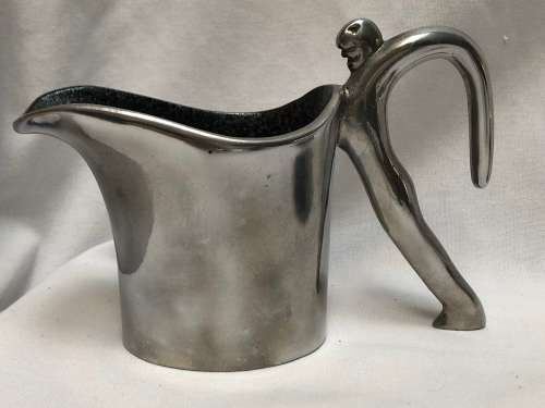 CARROL BOYES (1954 - 2019) ORIGINAL MAN PATTERN OVAL MILK JUG - STUNNING FUNCTIONAL ART !!!