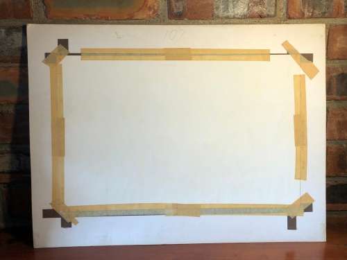 GERALDINE GULSTON (SA 20th CENTURY) LARGE UNFRAMED WATERCOLOUR PAINTING `YELLOW ROSES` 1978