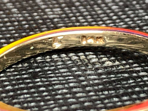 WHAT A BEAUTY !! STUNNING VINTAGE BIRMINGHAM 9ct YELLOW GOLD KUNZITE HEART RING - 1.86g - SIZE O 1/2