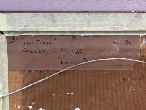 GERALDINE GULSTON (SA 20th CENTURY) STUNNING FRAMED OIL PAINTING ON CANVAS TITLED `TWO TREES`