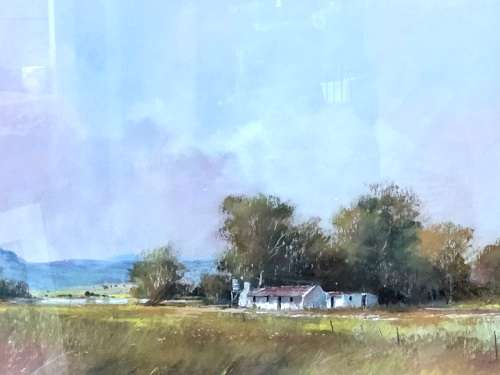 PAUL BOTES (SA 1940 - ) BEAUTIFUL HUGE FRAMED PASTEL PAINTING TITLED `ZUURBRAAK`