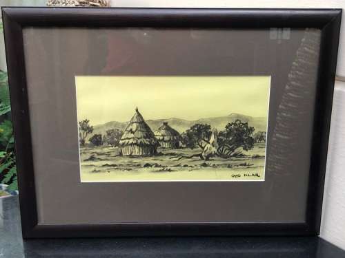 INVESTMENT ART !!! OTTO KLAR (SA 1908 - 1994) - STUNNING FRAMED CHARCOAL SKETCH