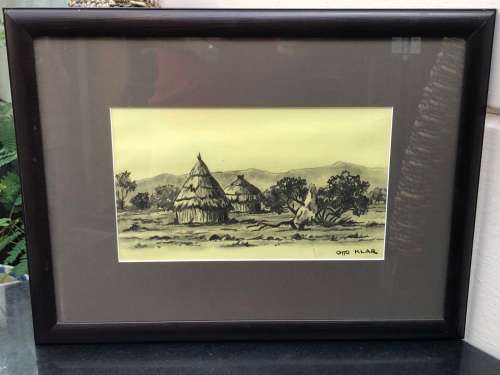 INVESTMENT ART !!! OTTO KLAR (SA 1908 - 1994) - STUNNING FRAMED CHARCOAL SKETCH