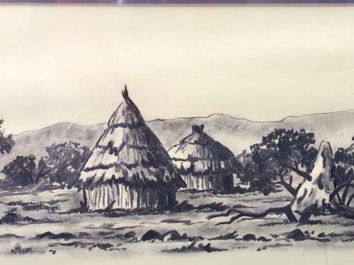 INVESTMENT ART !!! OTTO KLAR (SA 1908 - 1994) - STUNNING FRAMED CHARCOAL SKETCH