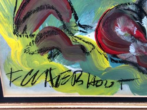 INVESTMENT ART !! FRANS CLAERHOUT (SA 1919 - 2006) - VERY LARGE ORIGINAL MIXED MEDIA - GILT FRAMED