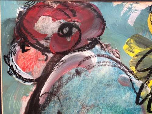 INVESTMENT ART !! FRANS CLAERHOUT (SA 1919 - 2006) - VERY LARGE ORIGINAL MIXED MEDIA - GILT FRAMED