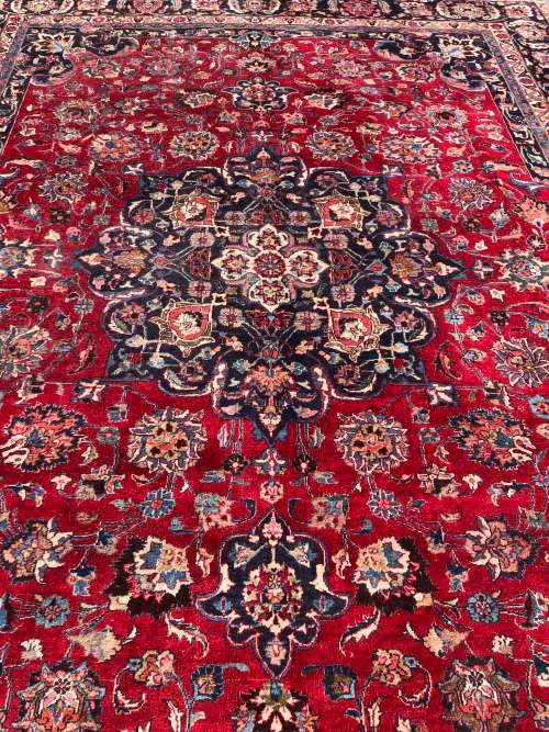 Huge pure wool hand knotted signed Mashad Kashmar Iranian Persian carpet  3800 X 2965 mm