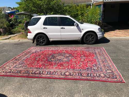 Huge pure wool hand knotted signed Mashad Kashmar Iranian Persian carpet  3800 X 2965 mm