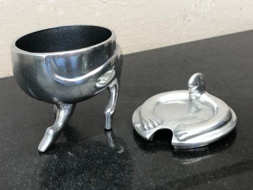 CARROL BOYES (1954 - 2019) PICASSO PATTERN HEAVY LIDDED SUGAR BOWL - CLEARLY MARKED