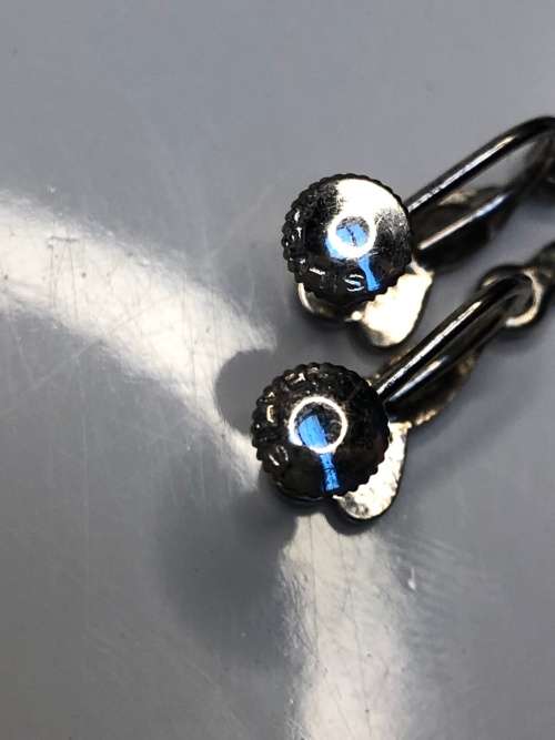 WOW !!! STUNNING VINTAGE STERLING SILVER MARCASITE SCREW ON DROP EARRINGS - 5.44g