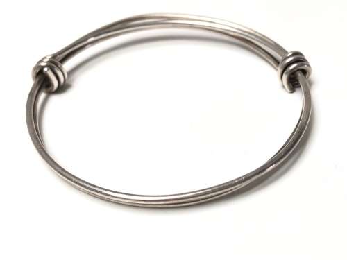 STUNNING MODERNIST STERLING SILVER DESIGNER ADJUSTABLE BANGLE - 24.26g - NICE STATEMENT PIECE