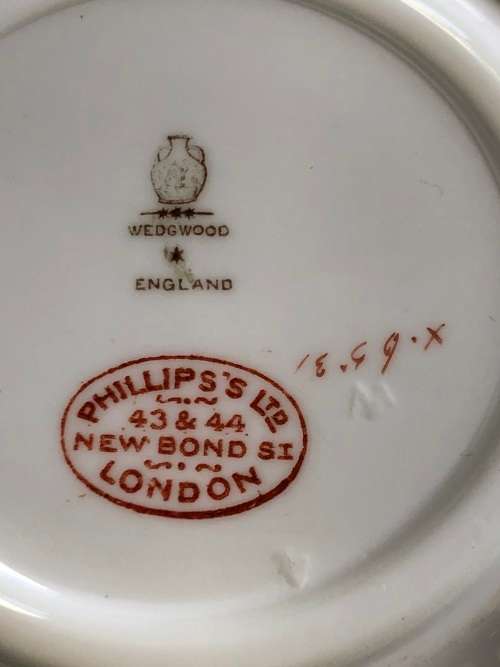 SUPER RARE !!! c1900`s SET OF FOUR WEDGWOOD DEMITASSE CUPS AND SAUCERS - LIGHT GILT WEAR