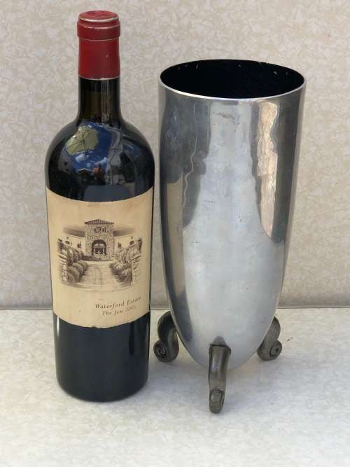 CARROL BOYES (1954 - 2019) `WAVE PATTERN` CONICAL VASE - MARKED ON THE BASE