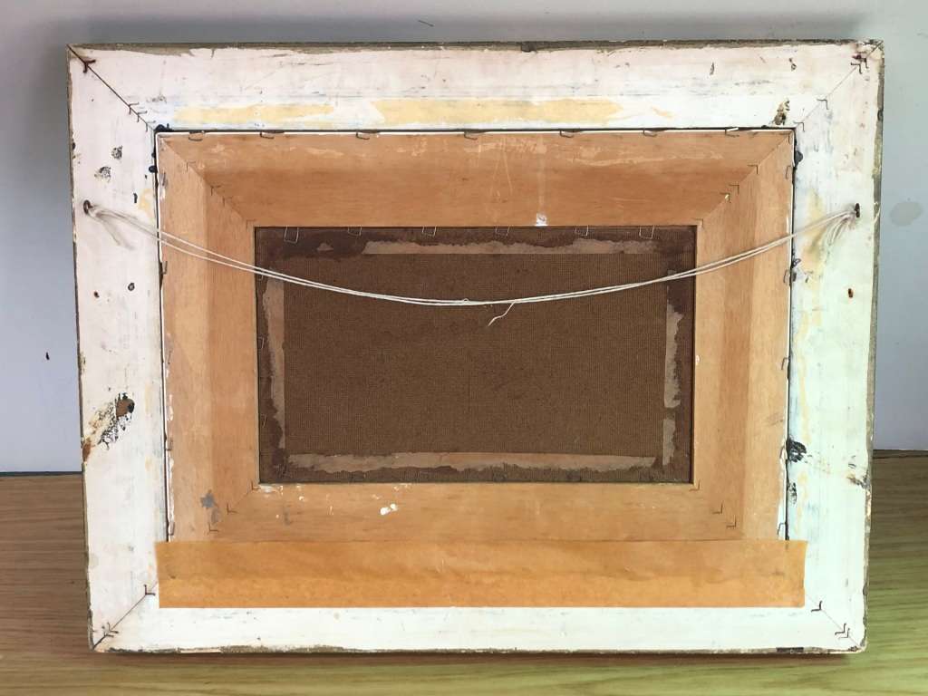 Monté (Montagu) Heyns (1923 - 2001) - Stunning gilt frame oil on board landscape painting