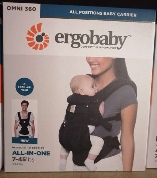 ERGOBABY OMNI 360 ALL POSITIONS BABY CARRIER, ONYX BLACK. 7-45IBS ALL IN ONE