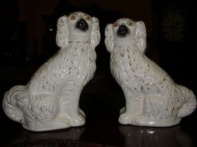 A pair of Victorian Staffordshire Dogs 26cm high CIRCA 1880