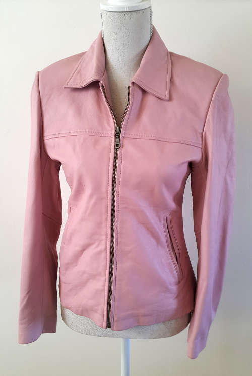 Smarto genuine Leather jacket size S pink