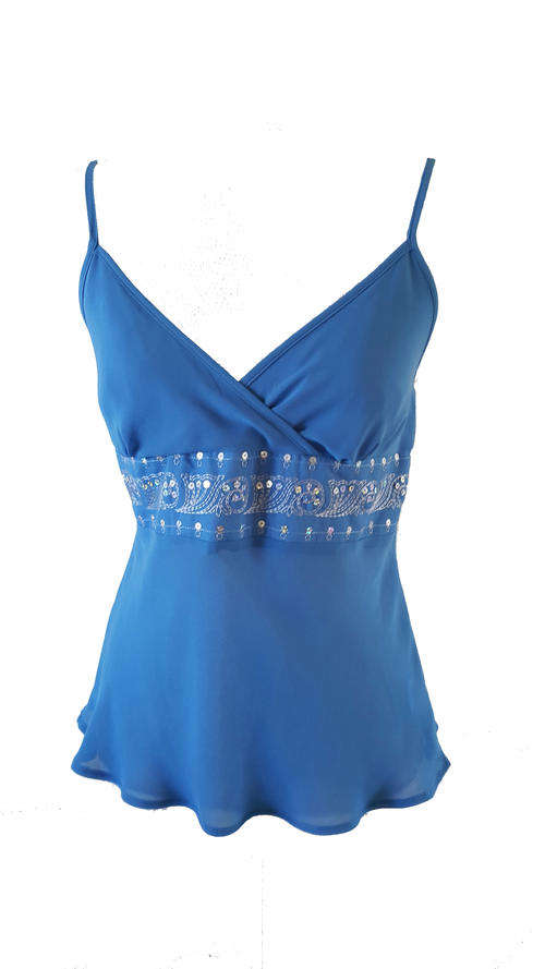 Top strappy evening/work/casual blue size 12 (36) Petite