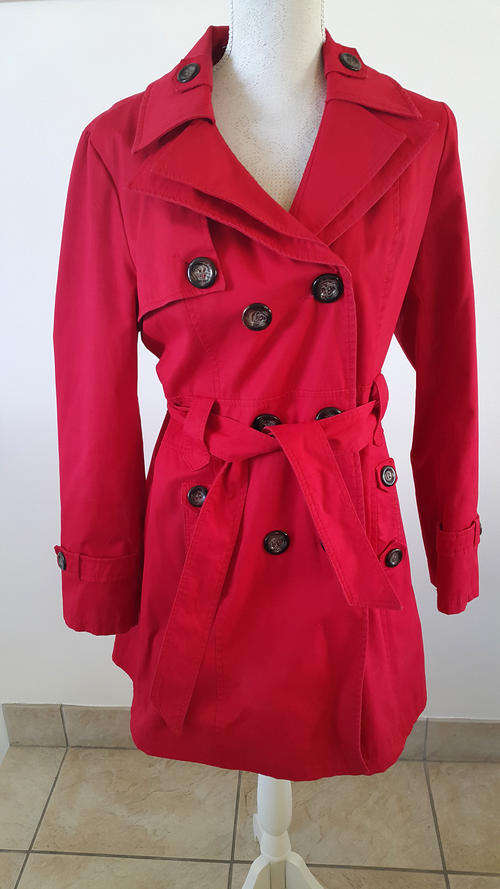 Trench coat 100% cotton red size M/L