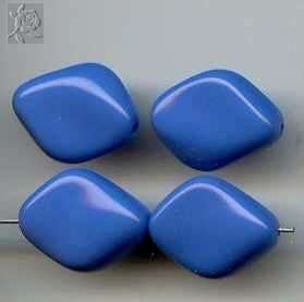10 Vintage Matte Blue Diamond shape beads - Stunning !!