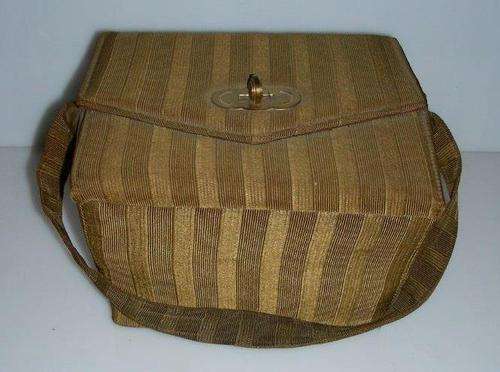 Fabulous vintage handbag - unusual shape, and unusual contents !